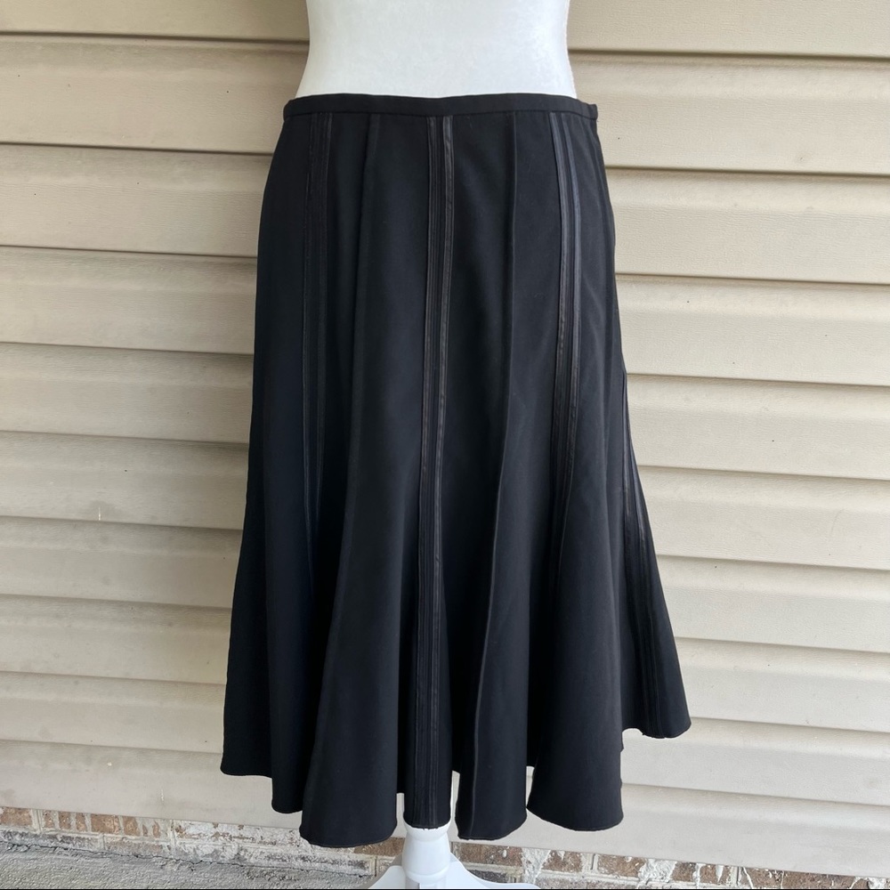 •Dalia• Black Trumpet Pleated A-LineBlack Skirt - Size 6